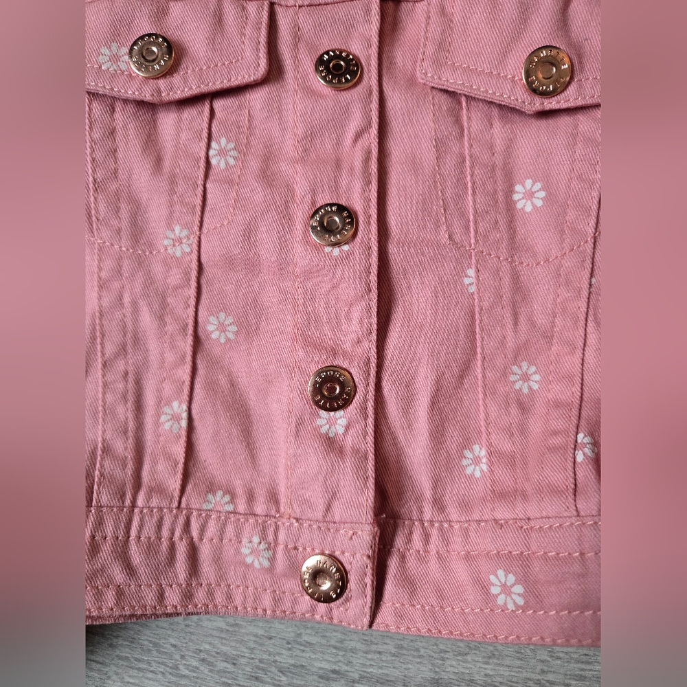 Nanette Lepore Girls Pink Jean Jacket - Picture 9 of 10